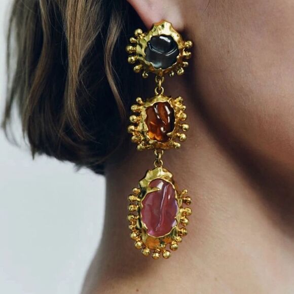 Crystal drop earrings N342 - Picture 1 of 4